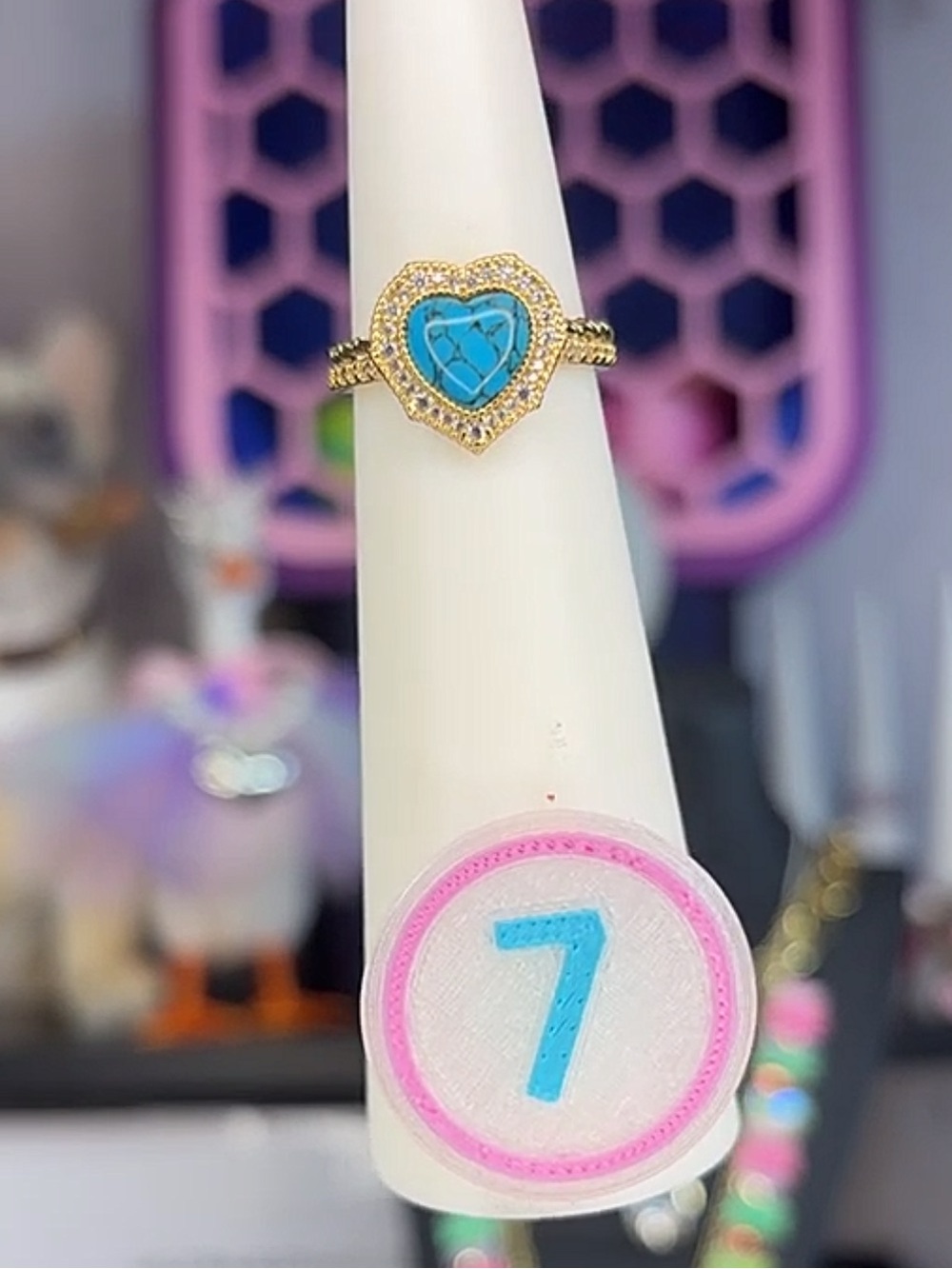 Bomb Party Blue Heart Ring outlaw